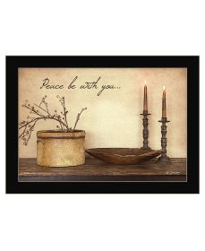 "Peace Be with You" by Artisan Susie Boyer, Ready to Hang Framed Print, Black Frame