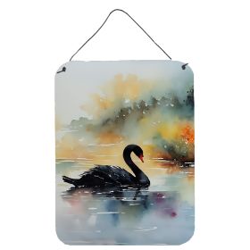 NEW Black Swan Wall or Door Hanging Prints Aluminum Metal Sign Kitchen Wall Bar Bathroom Plaque Home Decor Front Door Plaque, 12x16, Multicolor
